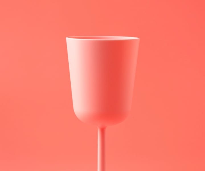 pink cup in pink background