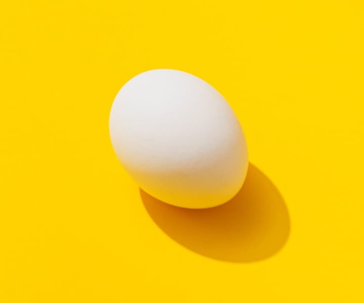 egg in a yellow background